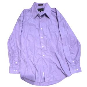 Alexander Julian Colours Regular Fit Dress Shirt Purple Solid M 15-15.5 32/33